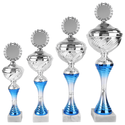 van der Storm Sportprijzen AK 5042 Beker blauw-zilver in 4 maten 31-47cm