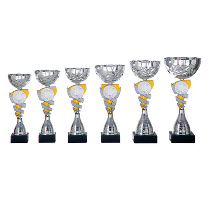 van der Storm Sportprijzen AK 5575 beker zilver-goud in 6 maten 26-32.5 cm