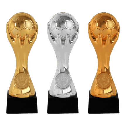 van der Storm Sportprijzen AS 3225 VOETBALTROFEE GOUD-ZILVER-BRONS 1 MAAT 17.5 CM
