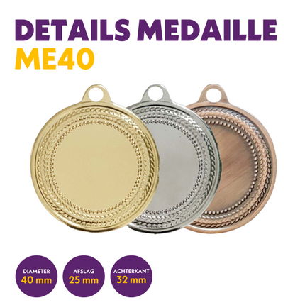 van der Storm Sportprijzen ME 40 medaille voor 25 mm afbeelding