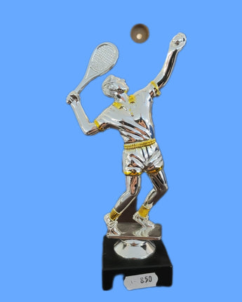 van der Storm Sportprijzen Tennisheer op voet glans zilver ca. 15 cm