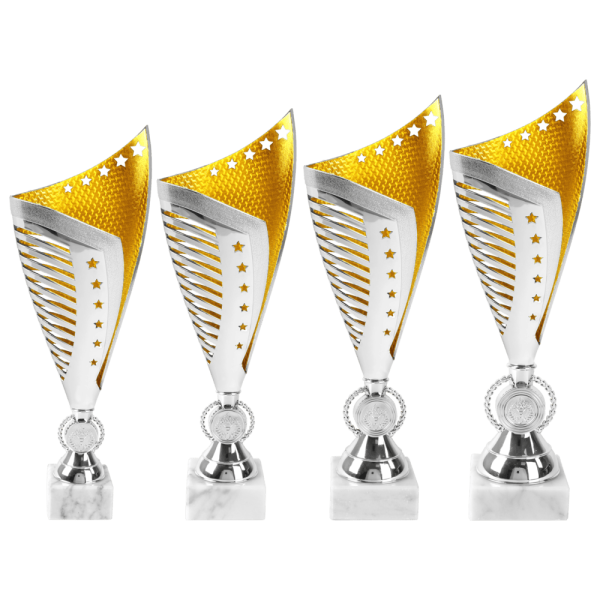 van der Storm Sportprijzen AK 5041Beker goud-zilver in 4 maten 33-37 cm