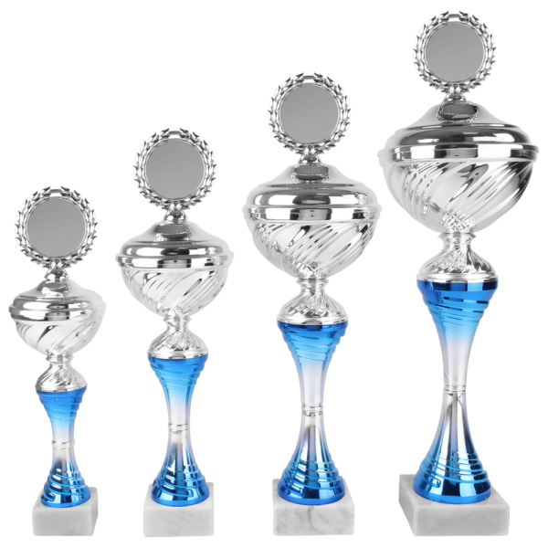 van der Storm Sportprijzen AK 5042 Beker blauw-zilver in 4 maten 31-47cm