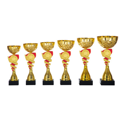 van der Storm Sportprijzen AK 5585 beker goud-rood in 6 maten 26-32.5 cm