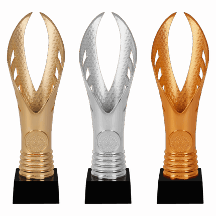 van der Storm Sportprijzen AK 5636 Moderne trofee in go-zil-bro     22.5 Cm