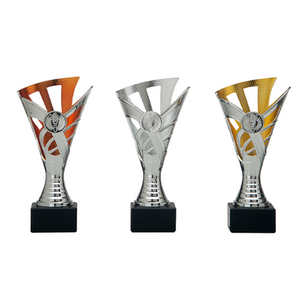 van der Storm Sportprijzen AR 1230 beker goud-zilver-brons 18.5-22.5 Cm