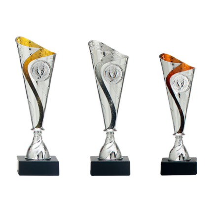 van der Storm Sportprijzen AR 1390 beker goud-zilver-brons (zilveren buitenkant) 19.5-28.5 Cm