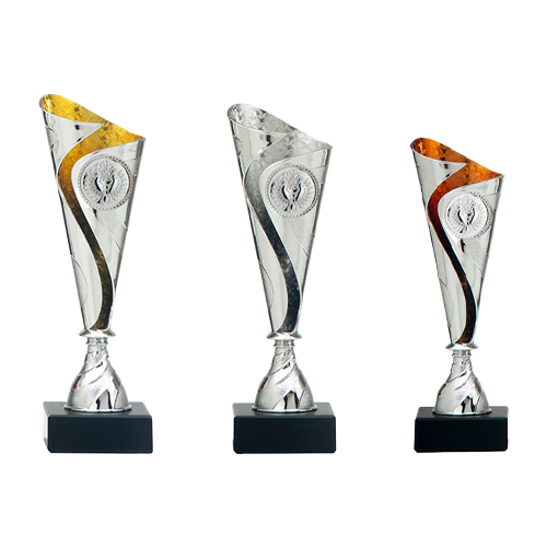 van der Storm Sportprijzen AR 1390 beker goud-zilver-brons (zilveren buitenkant) 19.5-28.5 Cm