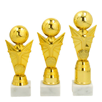 van der Storm Sportprijzen AS 3229 voetbal trofee goud in 3 maten 19-23 cm