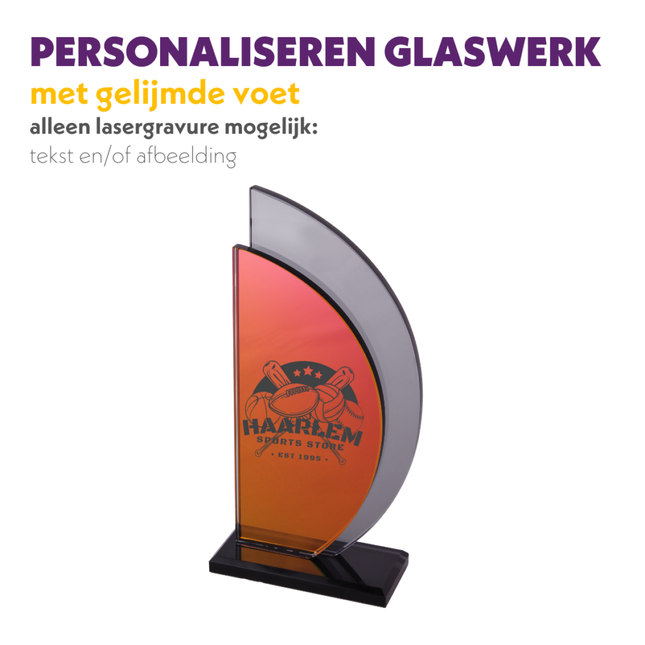 van der Storm Sportprijzen BELLA GLAS AWARD ROOD-SMOKE 23,5 CM
