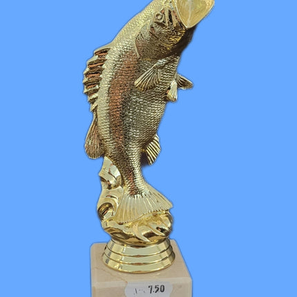 van der Storm Sportprijzen Gouden vis op voet  ca.  13 cm.
