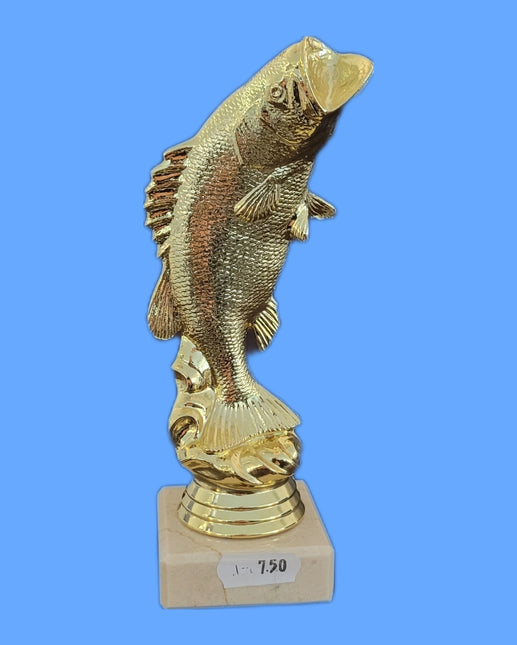 van der Storm Sportprijzen Gouden vis op voet  ca.  13 cm.