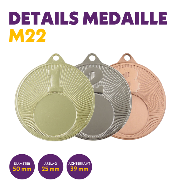 van der Storm Sportprijzen M 22 medaille voor 25 mm afbeelding