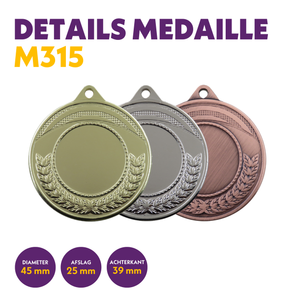 van der Storm Sportprijzen M 315 medaille voor 25 mm afbeelding