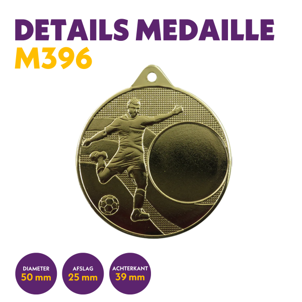 van der Storm Sportprijzen M 396 Voetbalmedaille  en 25 mm afslag