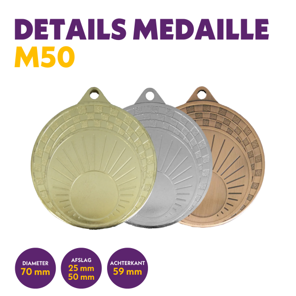 van der Storm Sportprijzen M 50 medaille voor 50 mm afbeelding
