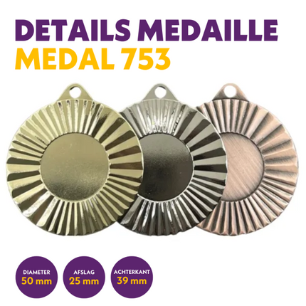 van der Storm Sportprijzen M 753 medaille voor 25 mm afbeelding in moderne kleuren