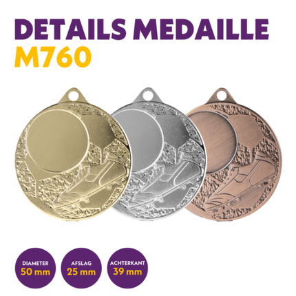 van der Storm Sportprijzen M 760 Voetbalmedaille  en 25 mm afslag