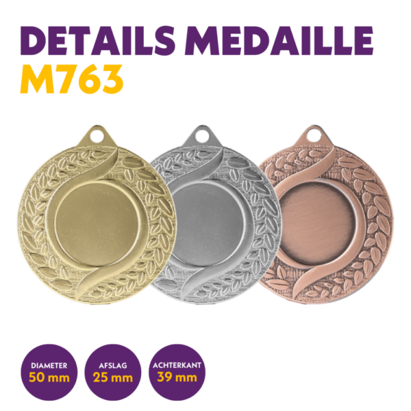 van der Storm Sportprijzen M 763 Voetbalmedaille  en 25 mm afslag
