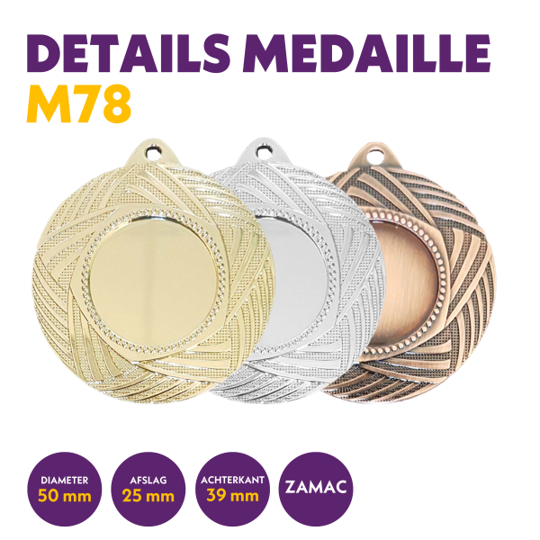 van der Storm Sportprijzen M 78 medaille voor 25 mm afbeelding