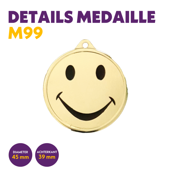 van der Storm Sportprijzen M 99 Smiley emoticon medaille