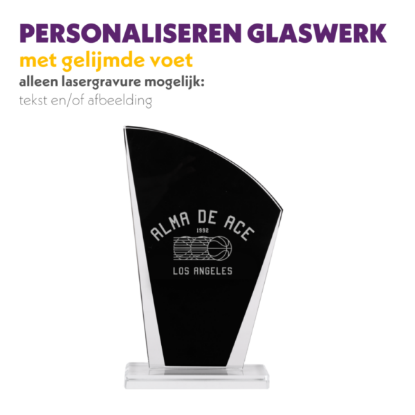 van der Storm Sportprijzen RATNA GLAS AWARD ZWART-TRANSPARANT 21 CM
