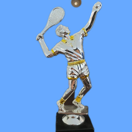 van der Storm Sportprijzen Tennisheer op voet glans zilver ca. 15 cm