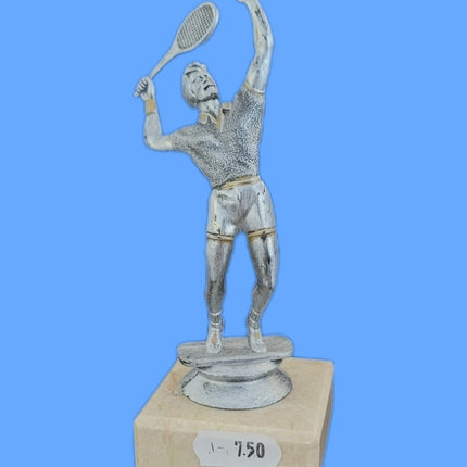 van der Storm Sportprijzen Tennisheer op voet mat zilver ca. 13 cm