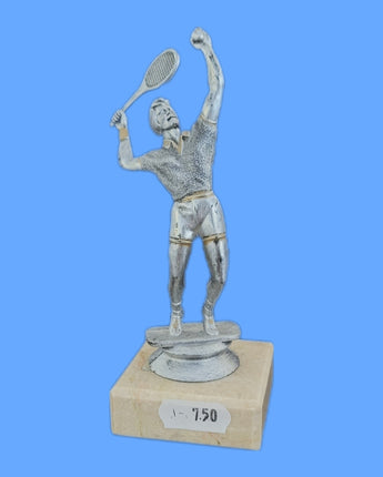 van der Storm Sportprijzen Tennisheer op voet mat zilver ca. 13 cm