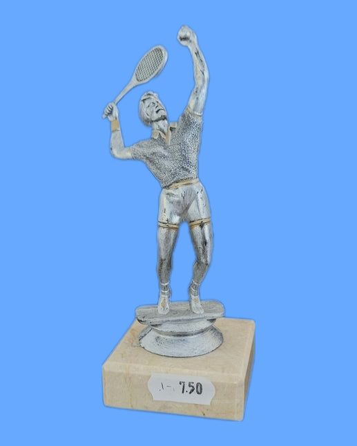 van der Storm Sportprijzen Tennisheer op voet mat zilver ca. 13 cm