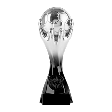 van der Storm Sportprijzen WPT 021.94 Voetbal trofee zwart-zilver 15 Cm